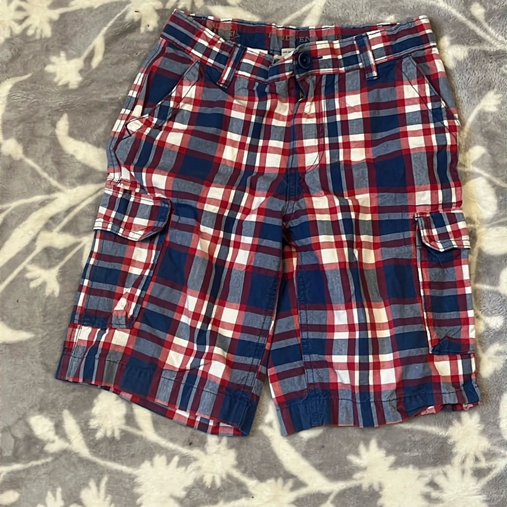 Bundle Boys Lands’End & Wrangler Cargo  Shorts - plaid size 12 - Picture 2 of 10